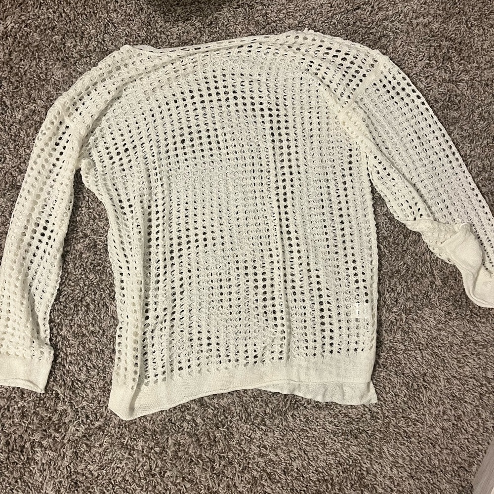 Shein crocheted white cover up